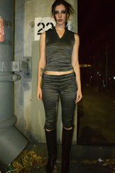 PINSTRIPE FRINGE CAPRI